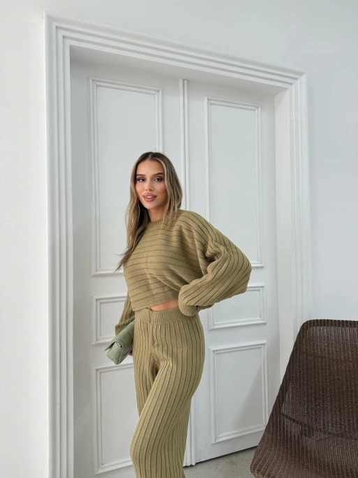 YARASA KOL KAZAK VE PANTOLONLU TRİKO İKİLİ TAKIM HAKİ