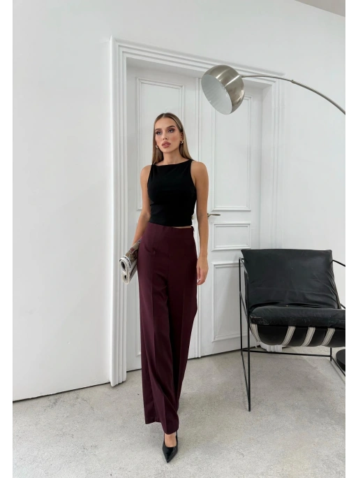 YÜKSEK BEL BİLEK BOY KUMAŞ PANTOLON MÜRDÜM