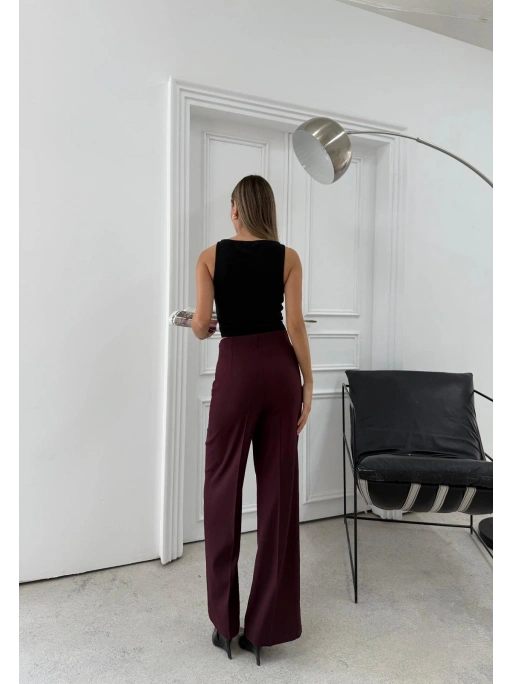 YÜKSEK BEL BİLEK BOY KUMAŞ PANTOLON MÜRDÜM