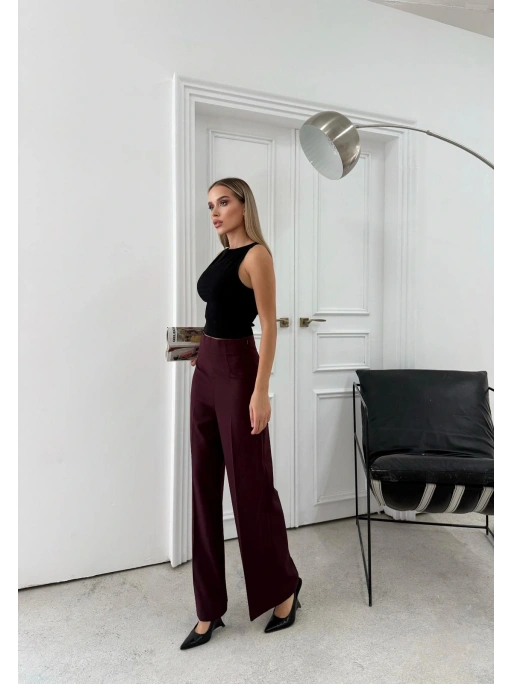 YÜKSEK BEL BİLEK BOY KUMAŞ PANTOLON MÜRDÜM