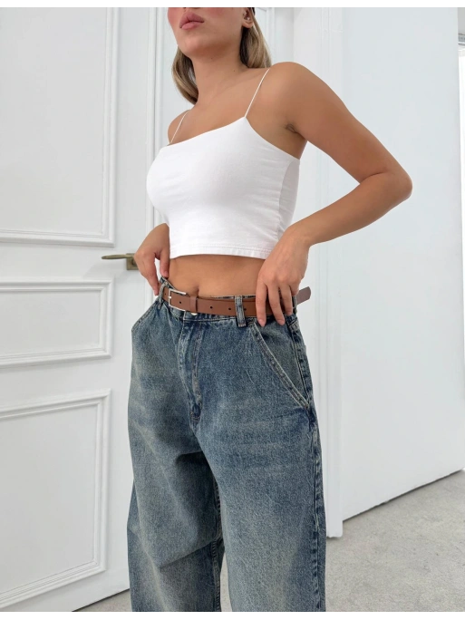 YÜKSEK BEL GENİŞ PAÇA JEAN PANTOLON