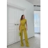 AKSESUAR DETAY BLUZ VE PANTOLONLU GOFRE İKİLİ TAKIM YEŞİLL