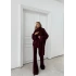 ATKILI SAÇ ÖRGÜ 3LÜ TRİKO TAKIM BORDO