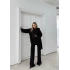 ATKILI SAÇ ÖRGÜ 3LÜ TRİKO TAKIM SİYAH