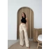 BEL BAĞCIKLI PALAZZO KETEN PANTOLON KREM