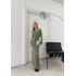 BEL DRAPE AKSESUAR DETAY UZUN SANDY ELBİSE YEŞİL