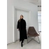 BOĞAZLI SIFIR KOL UZUN ELBİSE VE YELEKLİ İKİLİ TRİKO TAKIM SİYAH