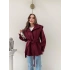 DİK YAKA OMUZ APOLETLİ BEL KUŞAKLI ASTARLI KAŞE KABAN BORDO