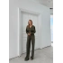DÜĞME DETAY HIRKA VE PANTOLONLU SELANİK KUMAŞ TAKIM HAKİ