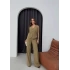 DÜĞMELİ DETAY YELEK VE PANTOLON İKİLİ TAKIM YEŞİL