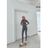 FERMUARLI PARMAK GEÇME DETAY BLUZ VE PANTOLONLU TAYT TAKIM GRİ