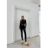 FERMUARLI PARMAK GEÇME DETAY BLUZ VE PANTOLONLU TAYT TAKIM SİYAH