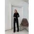FERMUARLI PARMAK GEÇMELİ KAPÜŞONLU HIRKA VE PANTOLONLU TERS DİKİŞ GOFRE İKİLİ TAKIM SİYAH