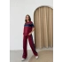 GARNELİ ŞERİT DETAY MODAL İKİLİ TAKIM BORDO