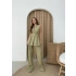 GOLD DÜĞME DETAY YELEK VE PANTOLONLU İKİLİ TAKIM YEŞİL