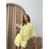 GÖMLEK VE ŞORT KUŞAKLI KETEN İKİLİ TAKIM SARI