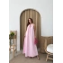 HALTER YAKA UZUN KETEN ELBİSE PEMBE