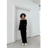 İSPANYOL KOL MADONNA YAKA UZUN TRİKO ELBİSE SİYAH