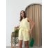 KETEN BLUZ VE ŞORTLU İKİLİ TAKIM SARI