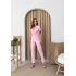 KRUVAZE YAKA KEMERLİ TULUM PEMBE