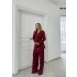 KRUVAZE YAKA YAN BAĞLAMA DETAY BLAZER CEKET VE PANTOLONLU İKİLİ TAKIM BORDO