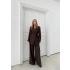 KRUVAZE YAKA YAN BAĞLAMA DETAY BLAZER CEKET VE PANTOLONLU İKİLİ TAKIM KAHVE