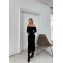 MADONNA YAKA DANTEL İÇ ASTARLI UZUN ELBİSE SİYAH