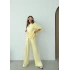 MODAL ŞERİT DETAY PAÇA YIRTMALI İKİLİ TAKIM SARI