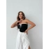 ÖN BAĞLAMALI STRAPLEZ CROP SİYAH