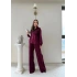 PARAŞÜT DETAY KAPÜŞONLU HIRKA VE PANTOLONLU MODAL İKİLİ TAKIM BORDO