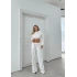 SİMLİ KAPÜŞONLU SWEAT VE PANTOLON İKİLİ TAKIM BEYAZ