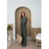 SIRT BAGLAMA DETAY BLUZ VE PANTOLONLU İKİLİ ÇİLEK TAKIM HAKİ