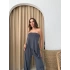 STRAPLEZ ASİMETRİK BLUZ VE PANTOLONLU SANDY İKİLİ TAKIM ANTRASİT