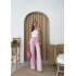 SU YOLU ÇİZGİLİ PANTOLON PEMBE