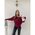 TRİKO KAYIK YAKA BLUZ BORDO
