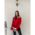 TRİKO KAYIK YAKA BLUZ KIRMIZI