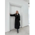 UZUN BEL VE KOL KUŞAKLI DÜĞME DETAY İÇ ASTARLI TRENÇKONT SİYAH