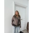 YAKA VE İÇ KÜRK DETAY KEMERLİ LAMİNE MONT VİZON 3146