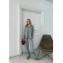 YARIM FERMUAR DETAYOVERSİZE KAZAK VE PANTOLONLU İKİLİ TAKIM GRİ