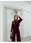 ÇITÇIT DETAY HIRKA VE PANTOLONLU TRİKO İKİLİ TAKIM BORDO