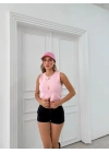 AKSESUAR DETAY YUMOŞ TRİKO BLUZ PEMBE