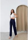 BEL BAĞCIKLI ÇİLEK PANTOLON LACİVERT