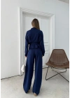 BEL KEMER DETAY FERMUARLI HIRKA VE PANTOLONLU MODAL İKİLİ TAKIM LACİVERT