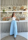 BEL KUŞAKLI İSPANYOL PAÇA PANTOLON MAVİ
