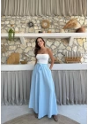 BEL KUŞAKLI İSPANYOL PAÇA PANTOLON MAVİ