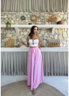 BEL KUŞAKLI İSPANYOL PAÇA PANTOLON PEMBE