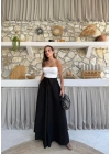 BEL KUŞAKLI İSPANYOL PAÇA PANTOLON SİYAH