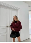 ÇİFT CEP BUKLET KISA CEKET BORDO