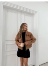 ÇİFT CEP BUKLET KISA CEKET KAHVE