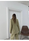 ÇİFT DÜĞME BLAZER CEKET VE PANTOLONLU DOUBLE KUMAŞ İKİLİ TAKIM YEŞİL KO-1101